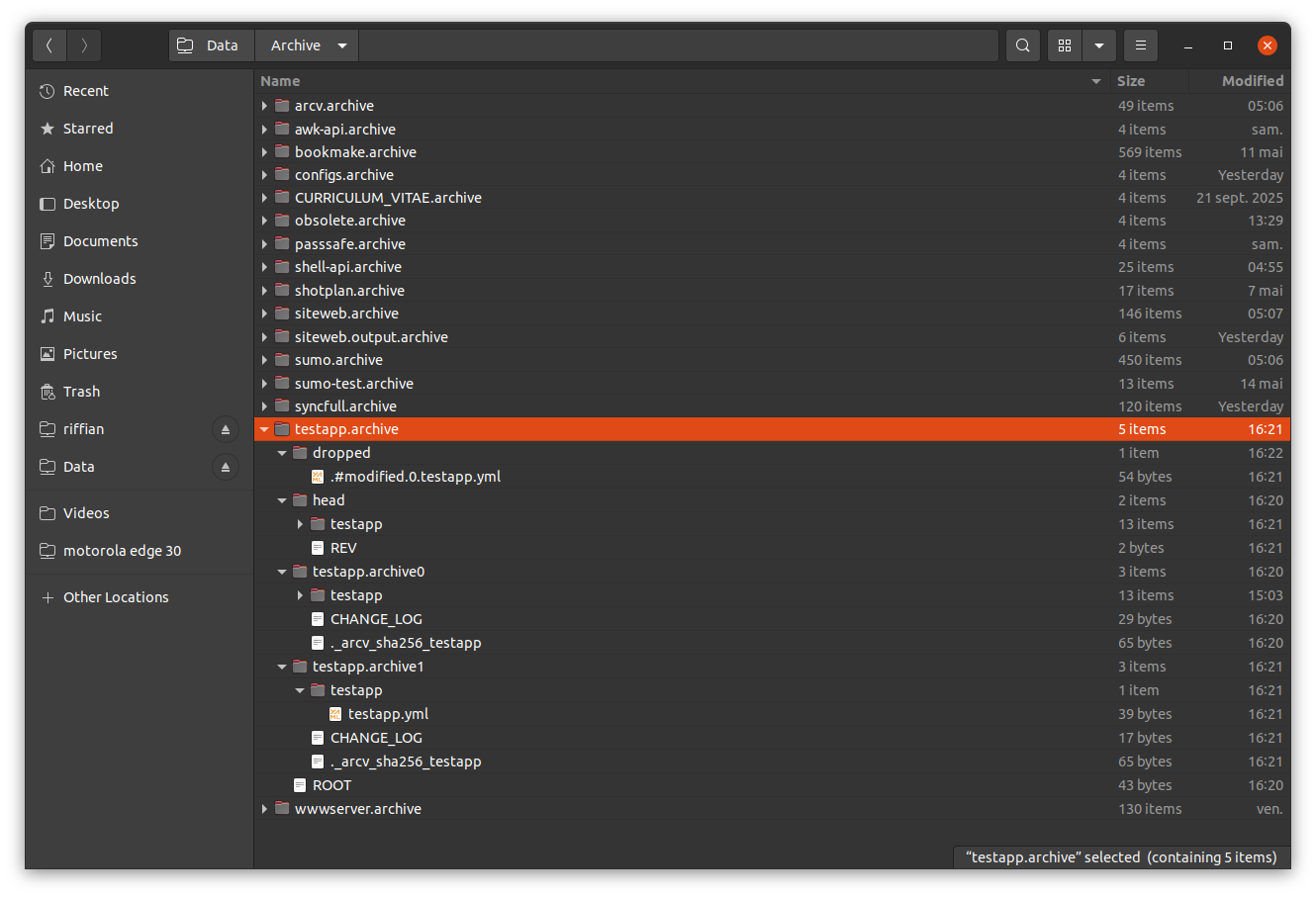 Example of real repository